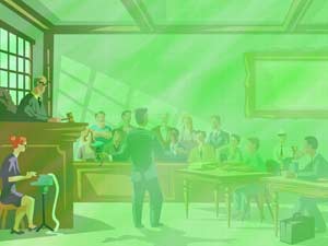 Courtroom Title Content PowerPoint Template