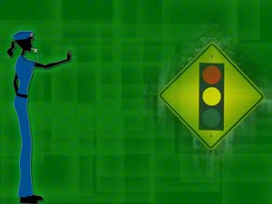 Traffic Police Title Content PowerPoint Template