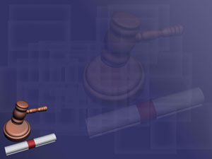 Gavel and Scroll Title Content PowerPoint Template